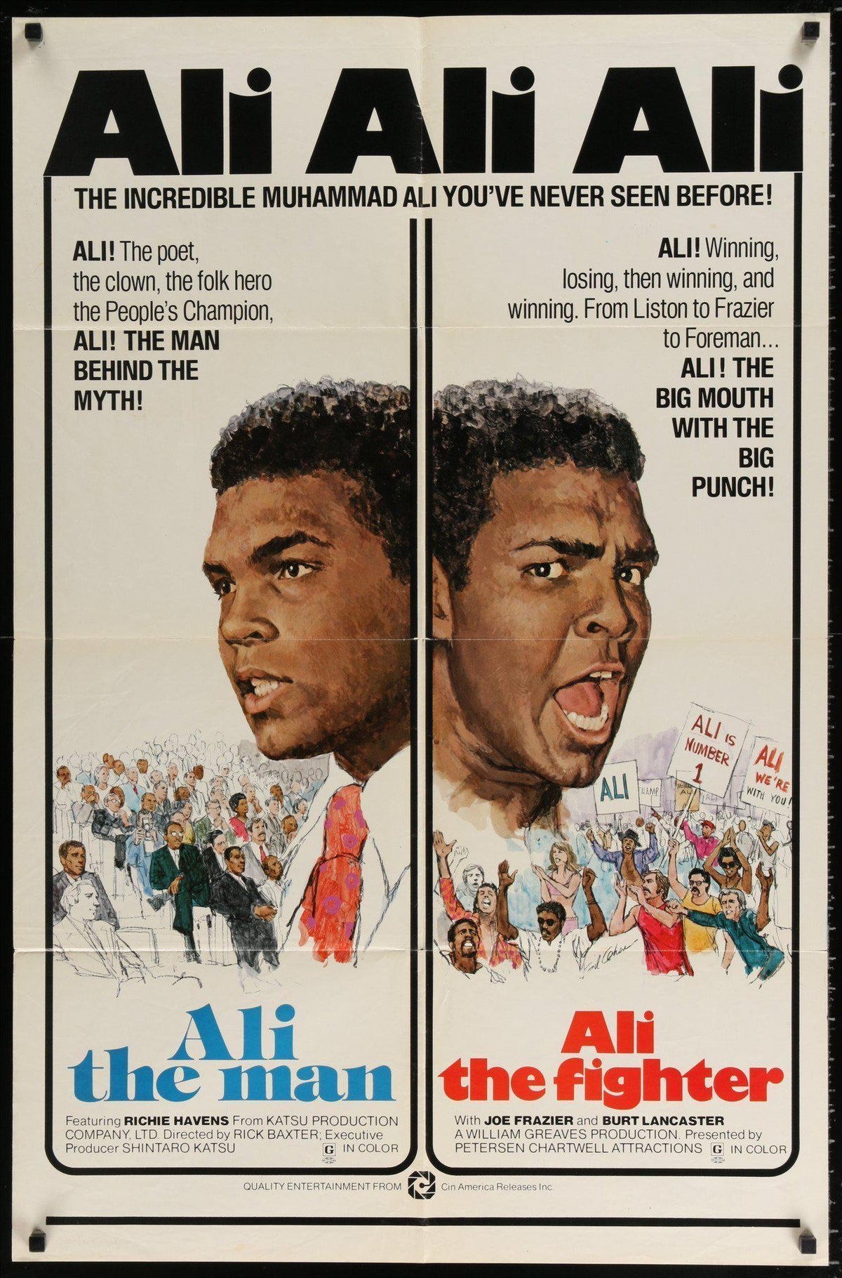 Muhammad Ali The Man The Fighter Original Vintage Movie Poster