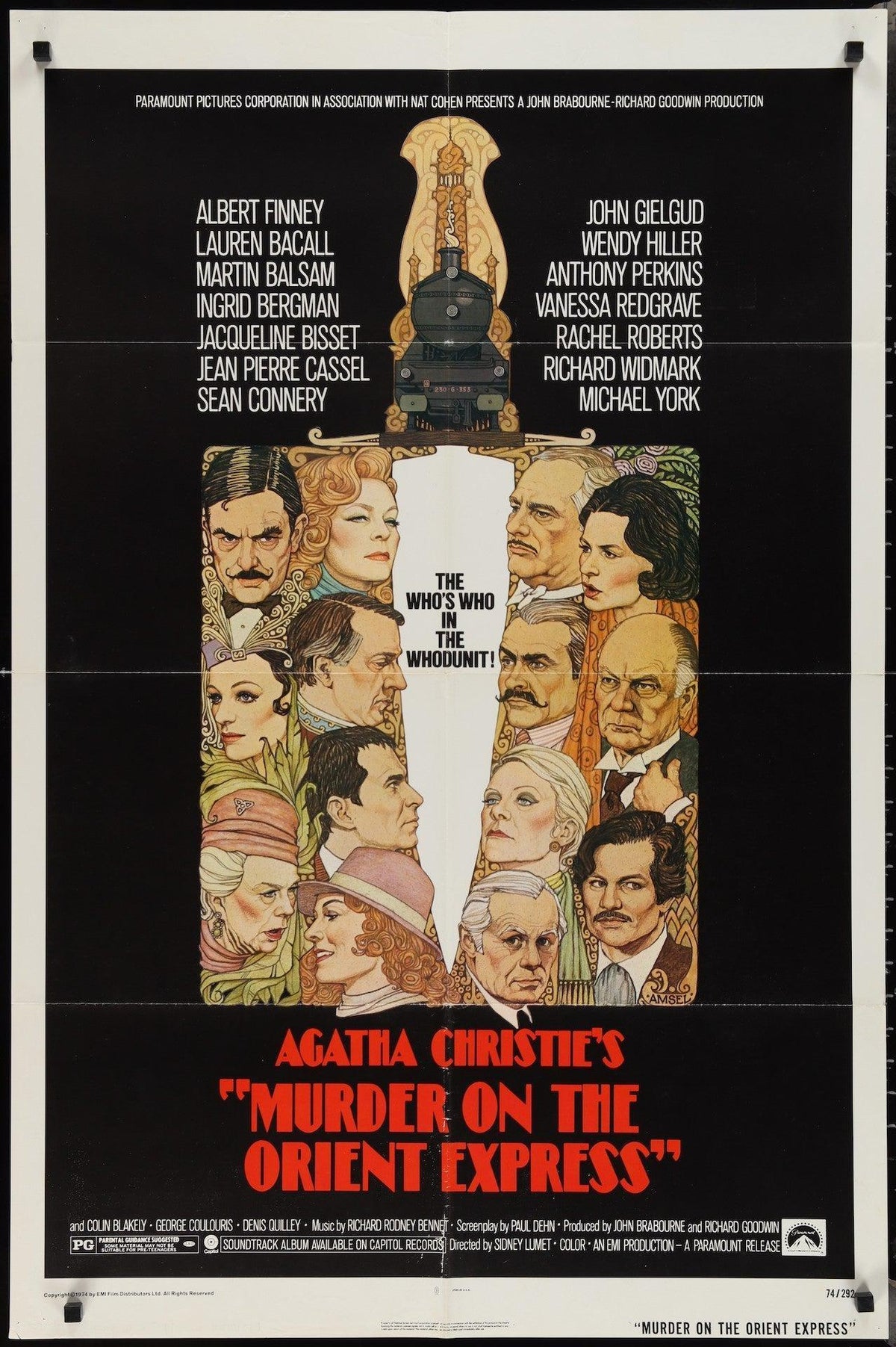 Murder on the Orient Express 1 Sheet (27x41) Original Vintage Movie Poster