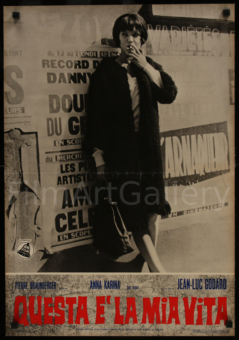 My Life to Live (Vivre Sa Vie) Italian Photobusta (18x26) Original Vintage Movie Poster