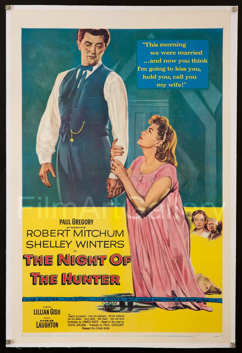 Night of the Hunter 1 Sheet (27x41) Original Vintage Movie Poster