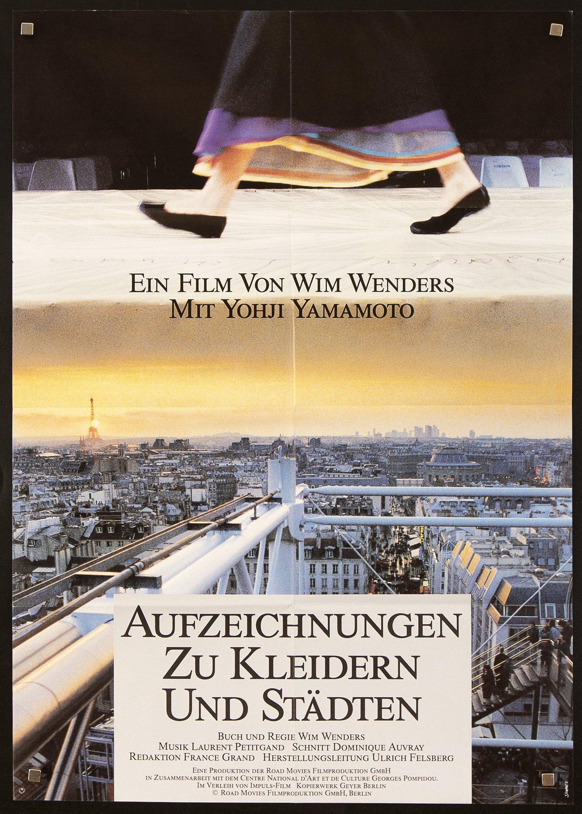 Notebooks on Cities and Clothes German A1 (23x33) Original Vintage Movie Poster