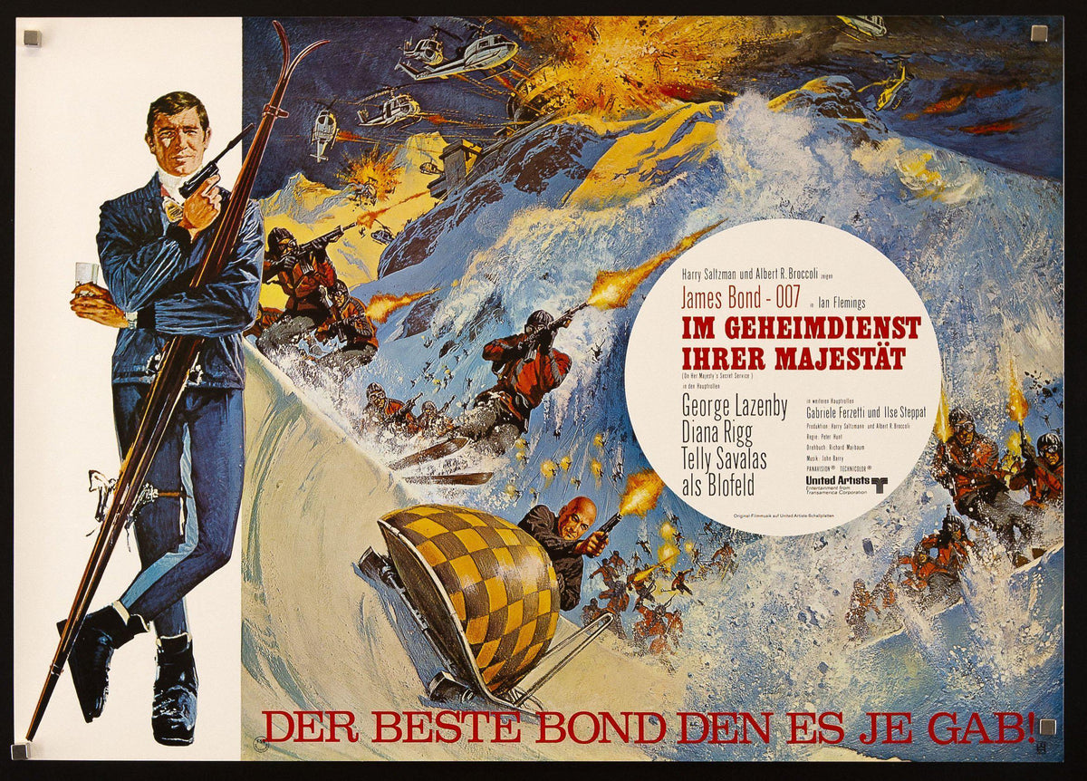 On Her Majesty&#39;s Secret Service German A1 (23x33) Original Vintage Movie Poster