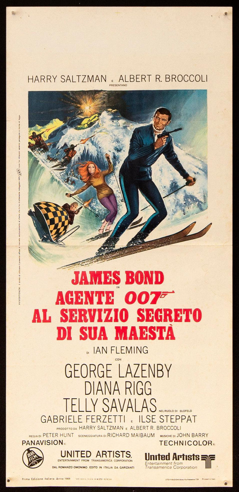 On Her Majesty's Secret Service Italian Locandina (13x28) Original Vintage Movie Poster