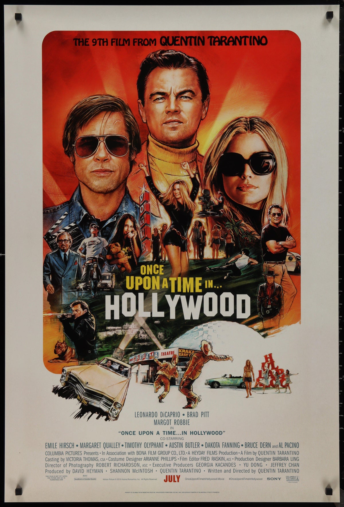 Once Upon a Time In Hollywood 1 Sheet (27x41) Original Vintage Movie Poster
