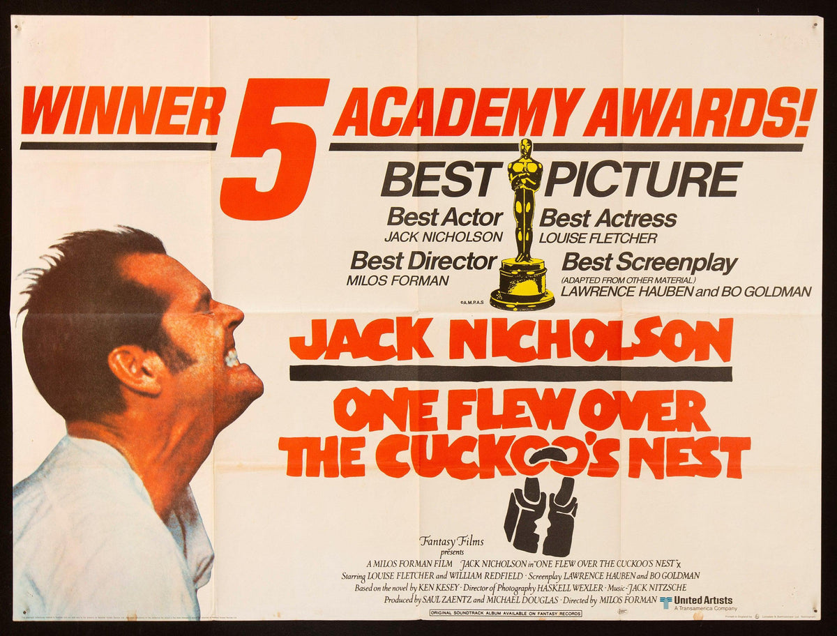 One Flew Over the Cuckoo&#39;s Nest British Quad (30x40) Original Vintage Movie Poster