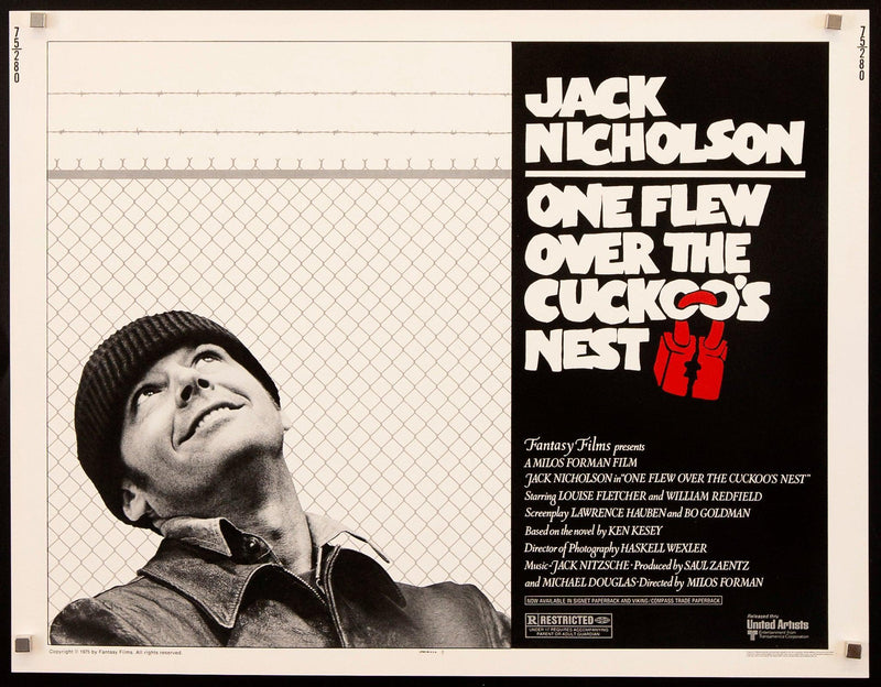 One Flew Over the Cuckoo's Nest Half Sheet (22x28) Original Vintage Movie Poster