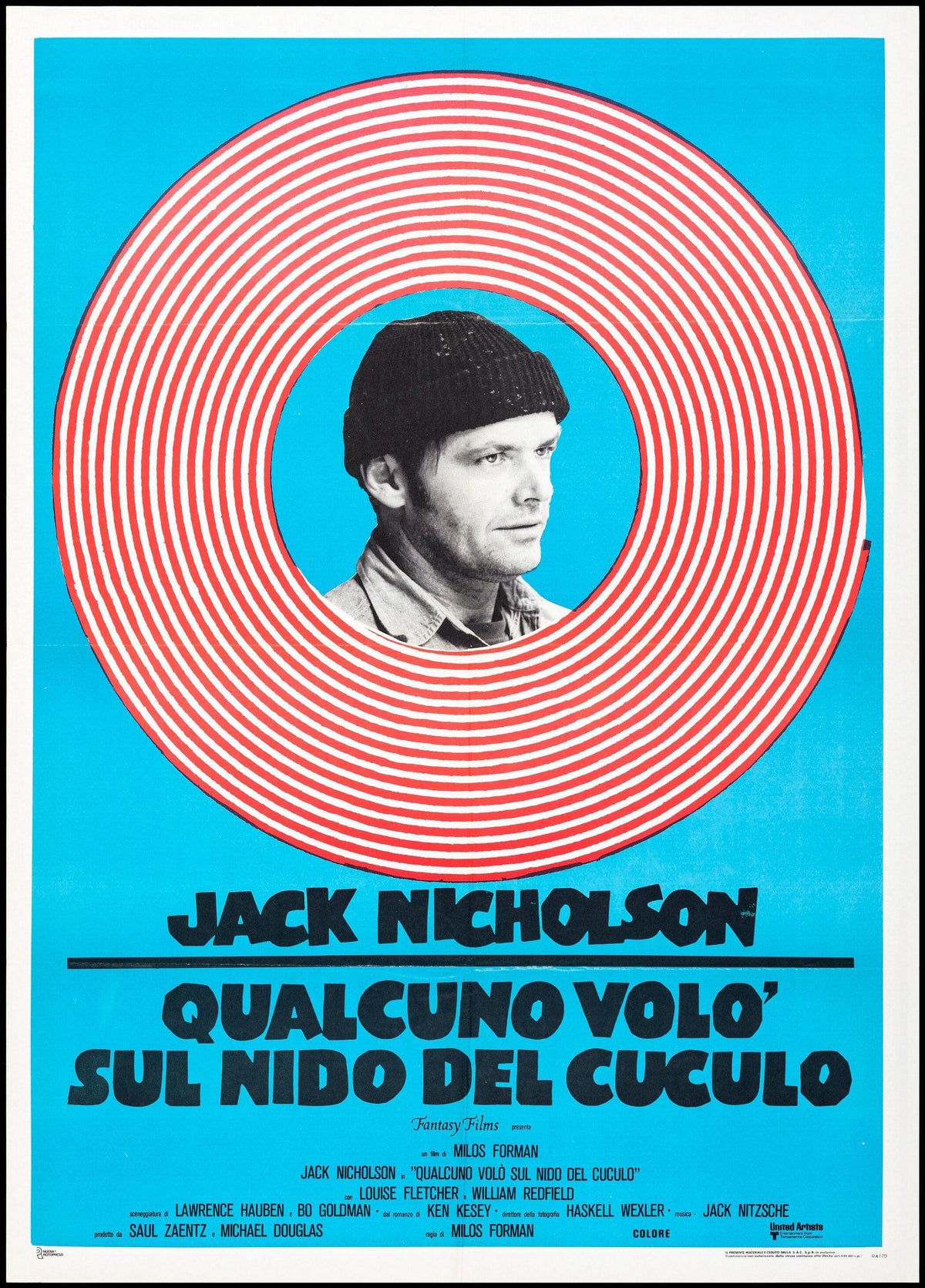 One Flew Over the Cuckoo&#39;s Nest Italian 2 foglio (39x55) Original Vintage Movie Poster