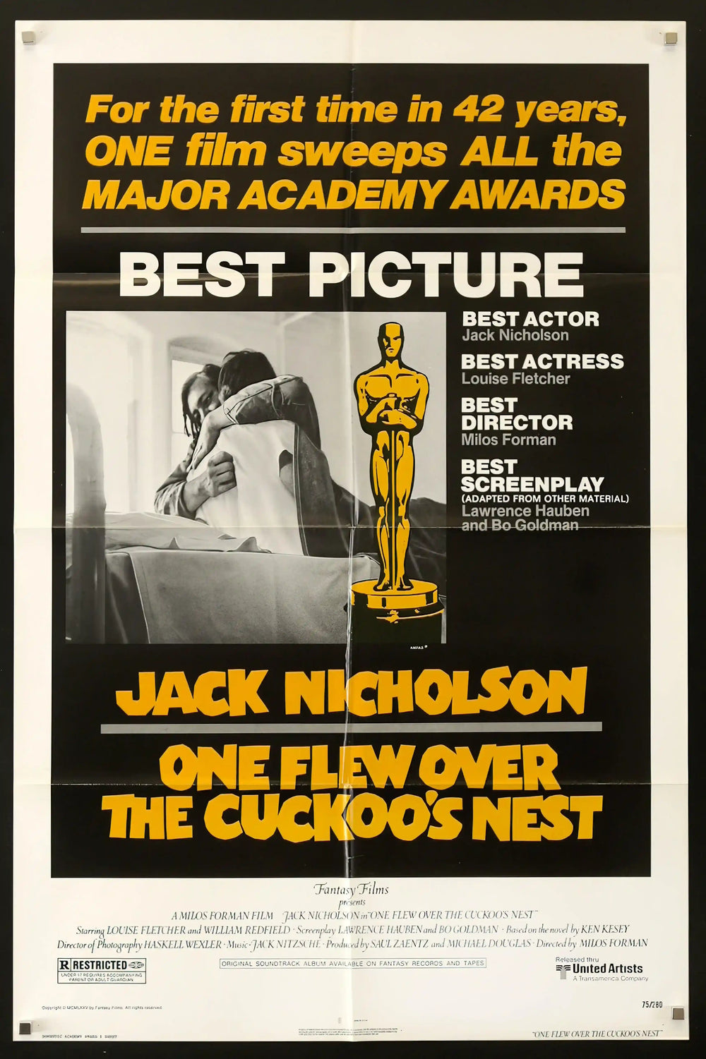 One Flew Over the Cuckoo's Nest Original Vintage Movie Poster