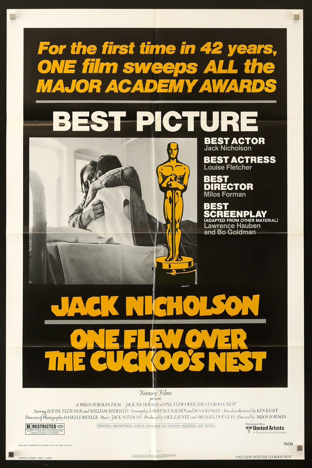 One Flew Over the Cuckoo&#39;s Nest Original Vintage Movie Poster