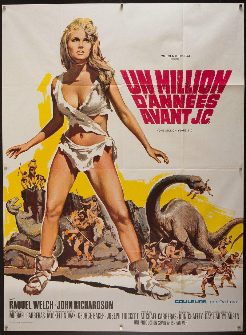 One Million Years B.C. French 1 panel (47x63) Original Vintage Movie Poster