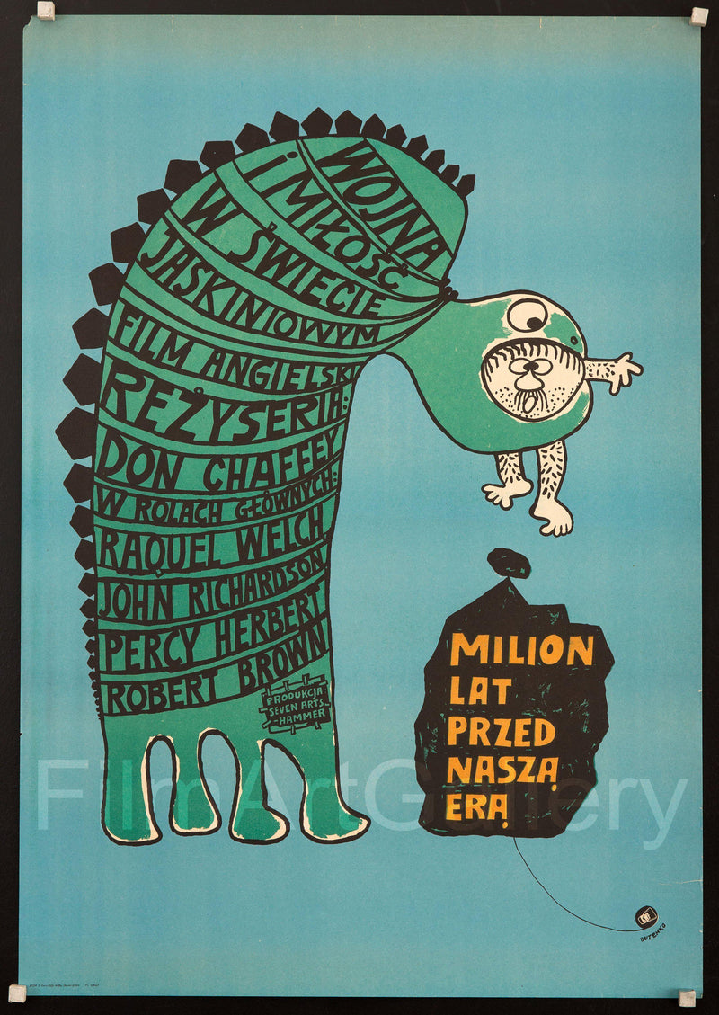 One Million Years B.C. Polish A1 (23x33) Original Vintage Movie Poster