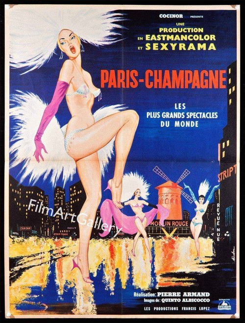 Paris Champagne Original Vintage Movie Poster