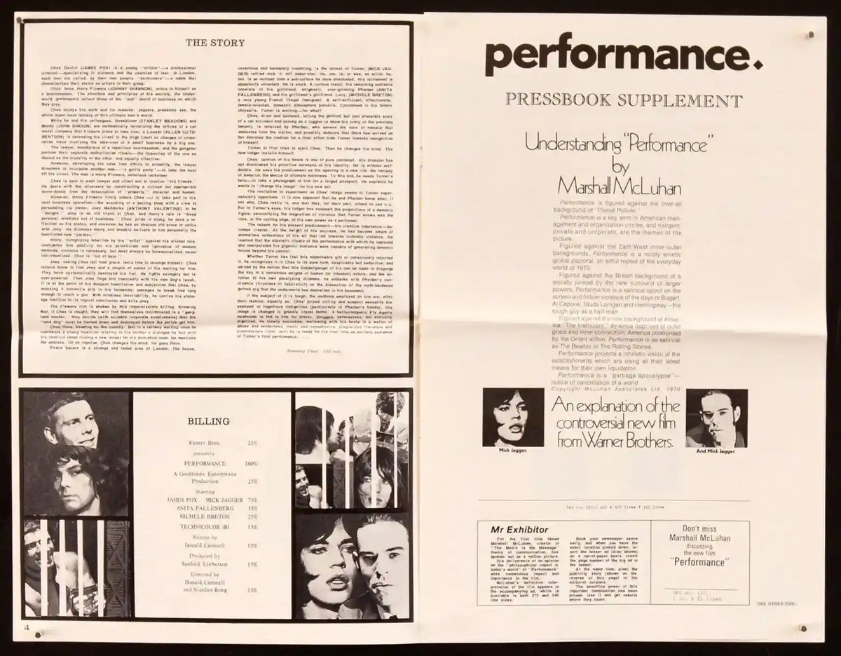 Performance Original Vintage Movie Poster