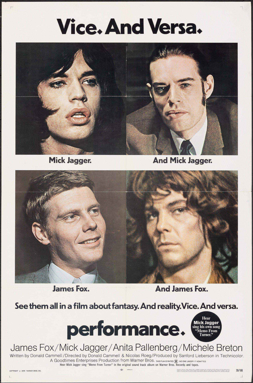 Performance Original Vintage Movie Poster