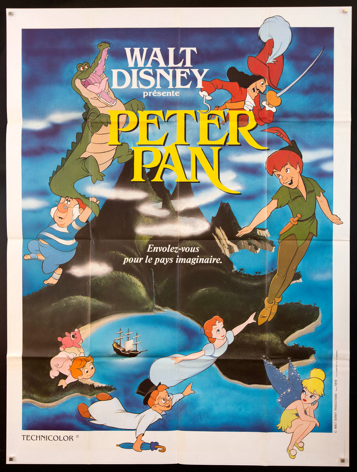 Peter Pan French 1 Panel (47x63) Original Vintage Movie Poster