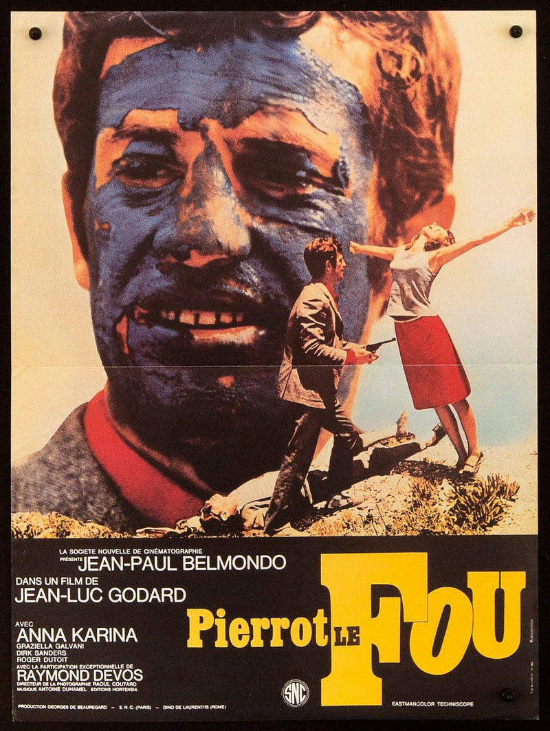 Pierrot Le Fou French mini (16x23) Original Vintage Movie Poster