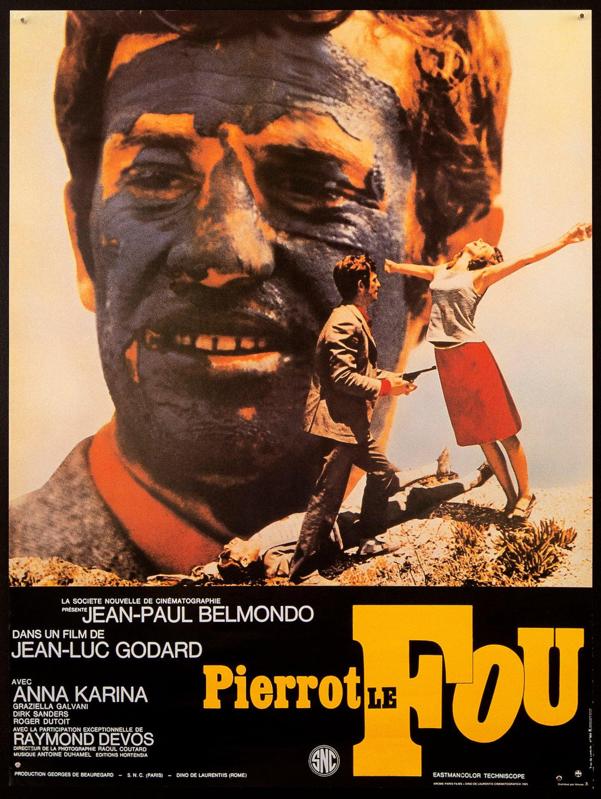Pierrot Le Fou Japanese 1 panel (20x29) Original Vintage Movie Poster