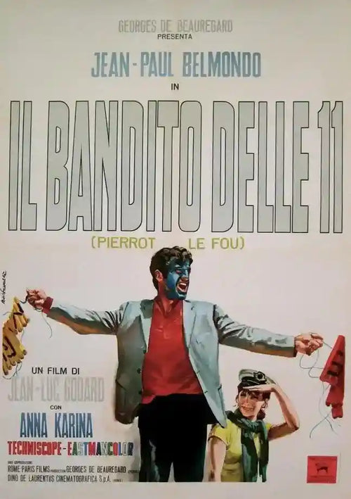 Pierrot Le Fou Original Vintage Movie Poster
