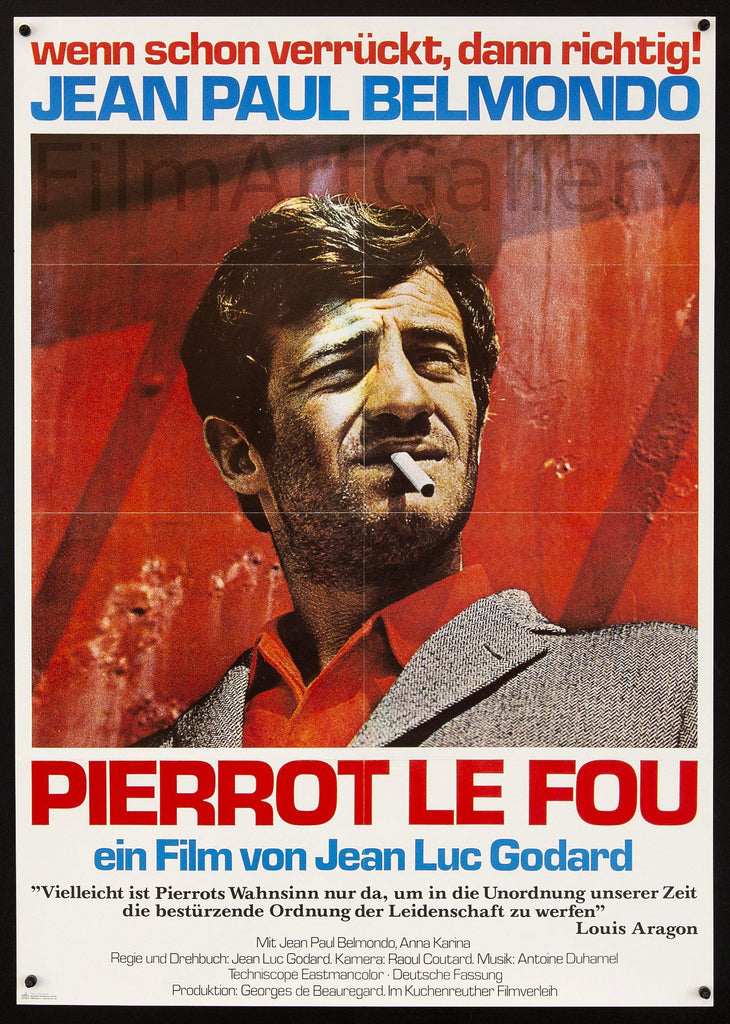 Pierrot Le Fou Movie Poster 1973 RI German A1 (23x33)