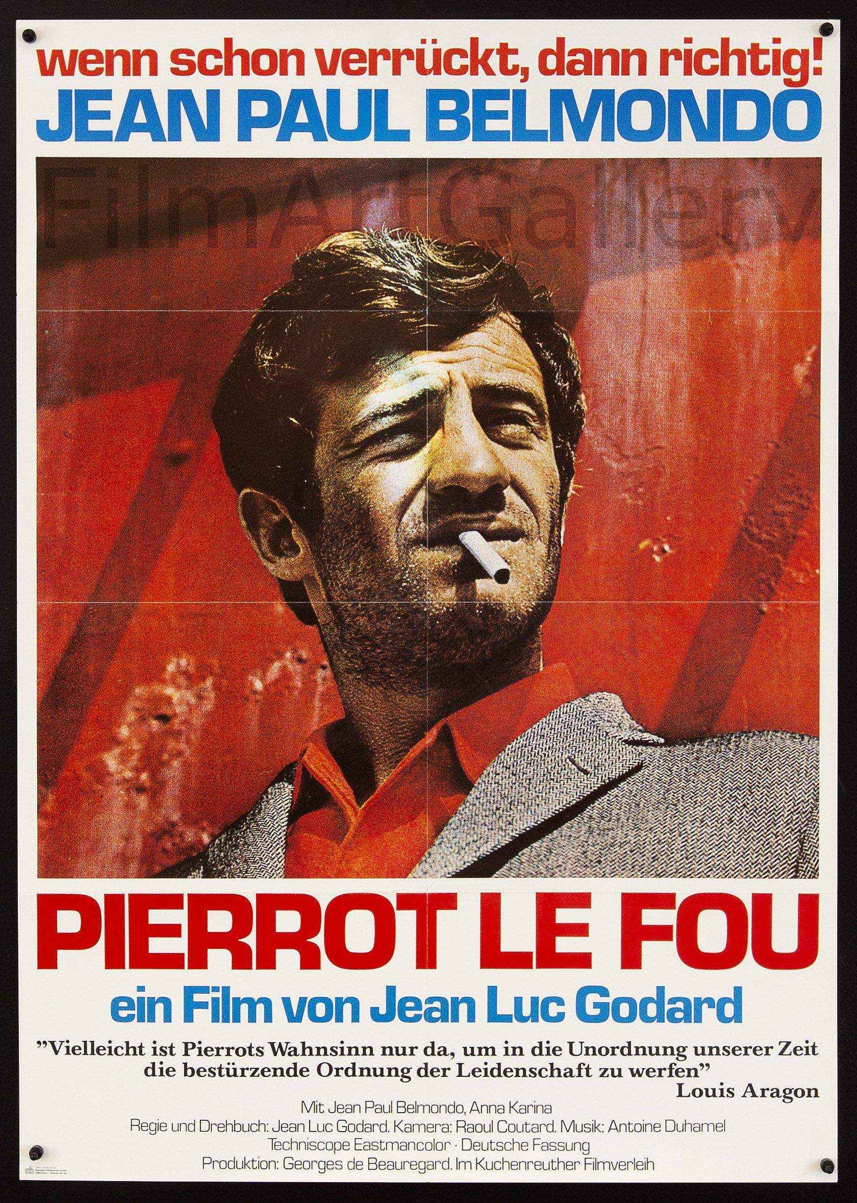 Pierrot Le Fou Movie Poster 1973 RI German A1 (23x33)
