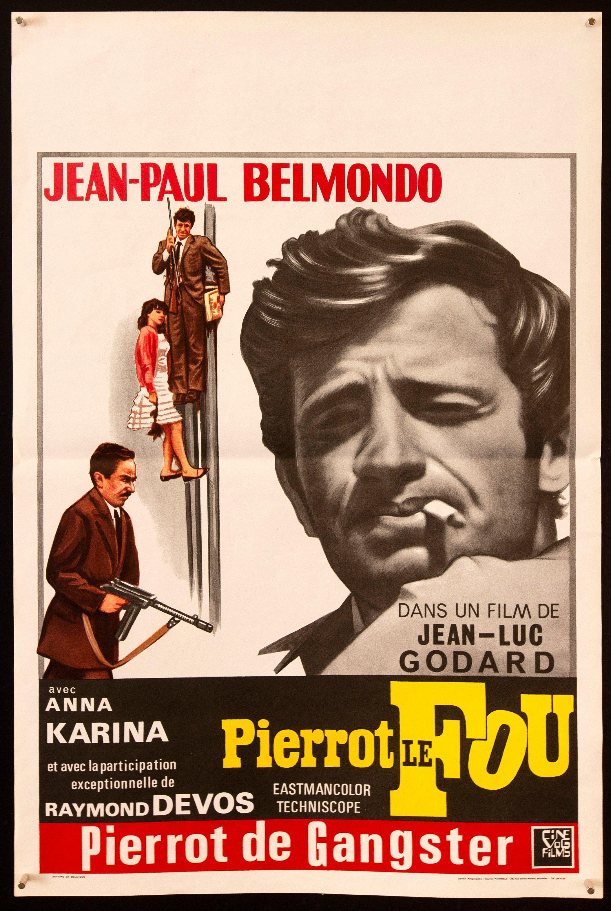 Pierrot le Fou 映画ポスター Pierrot Le Fou Movie Poster 1969 Belgian (14x22)