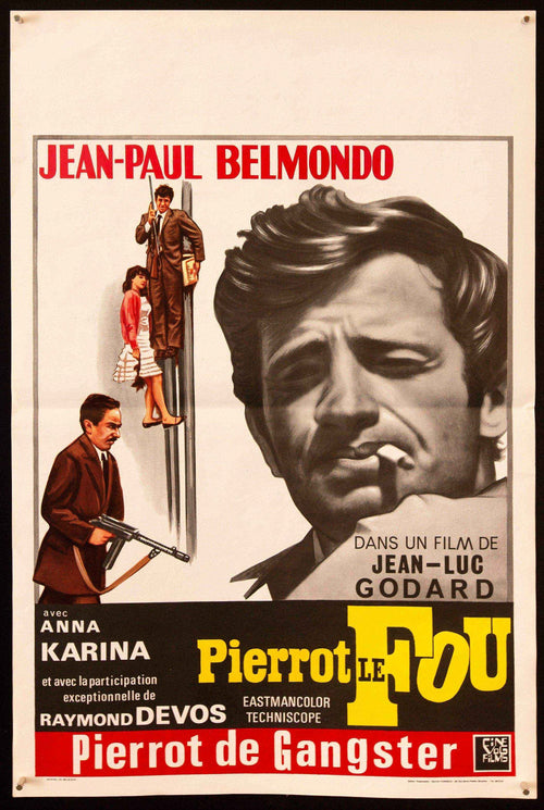 Pierrot Le Fou Original Vintage Movie Poster