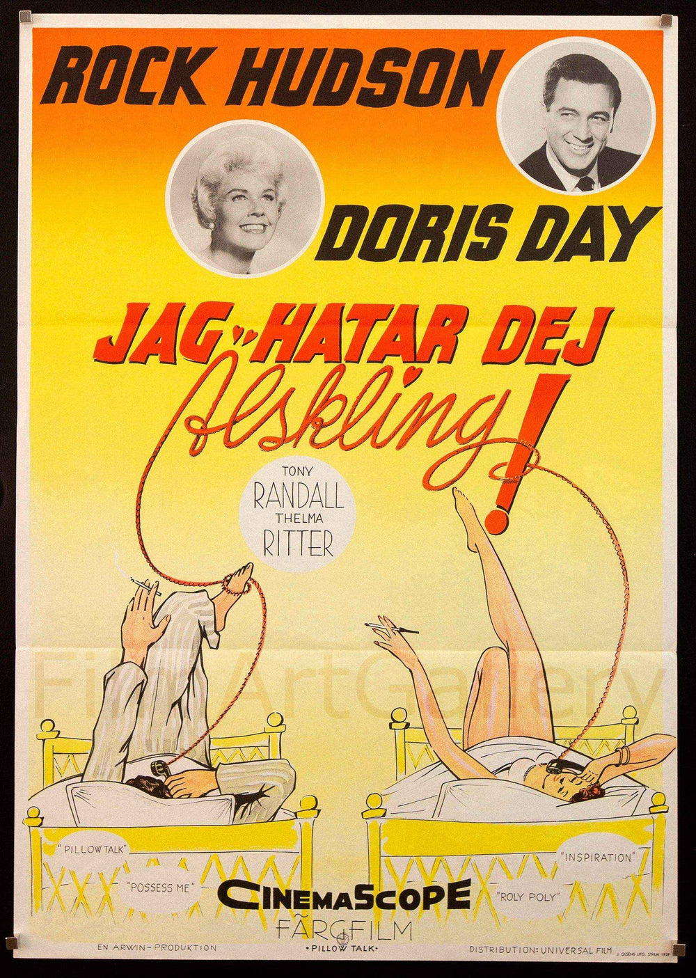 Pillow Talk Original Vintage Movie Poster