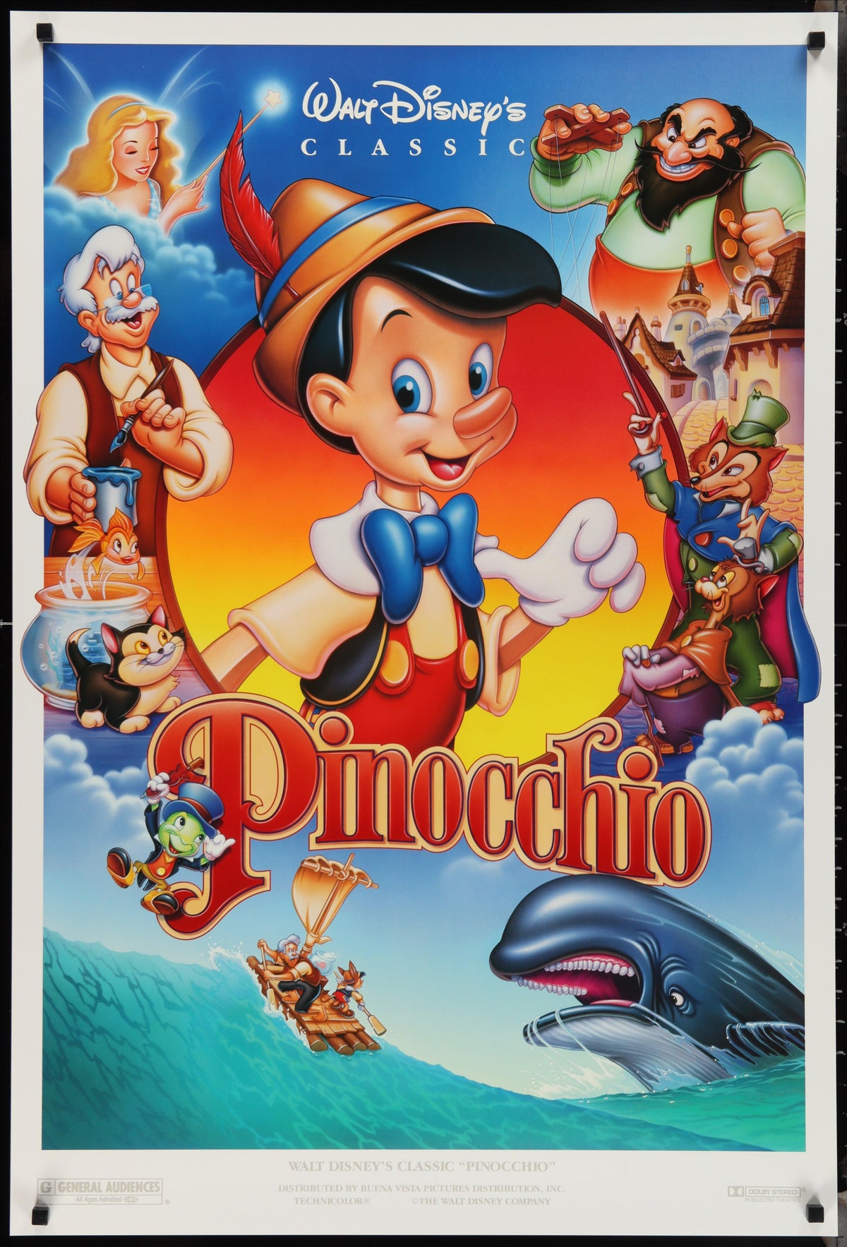 Pinocchio 1 Sheet (27x41) Original Vintage Movie Poster