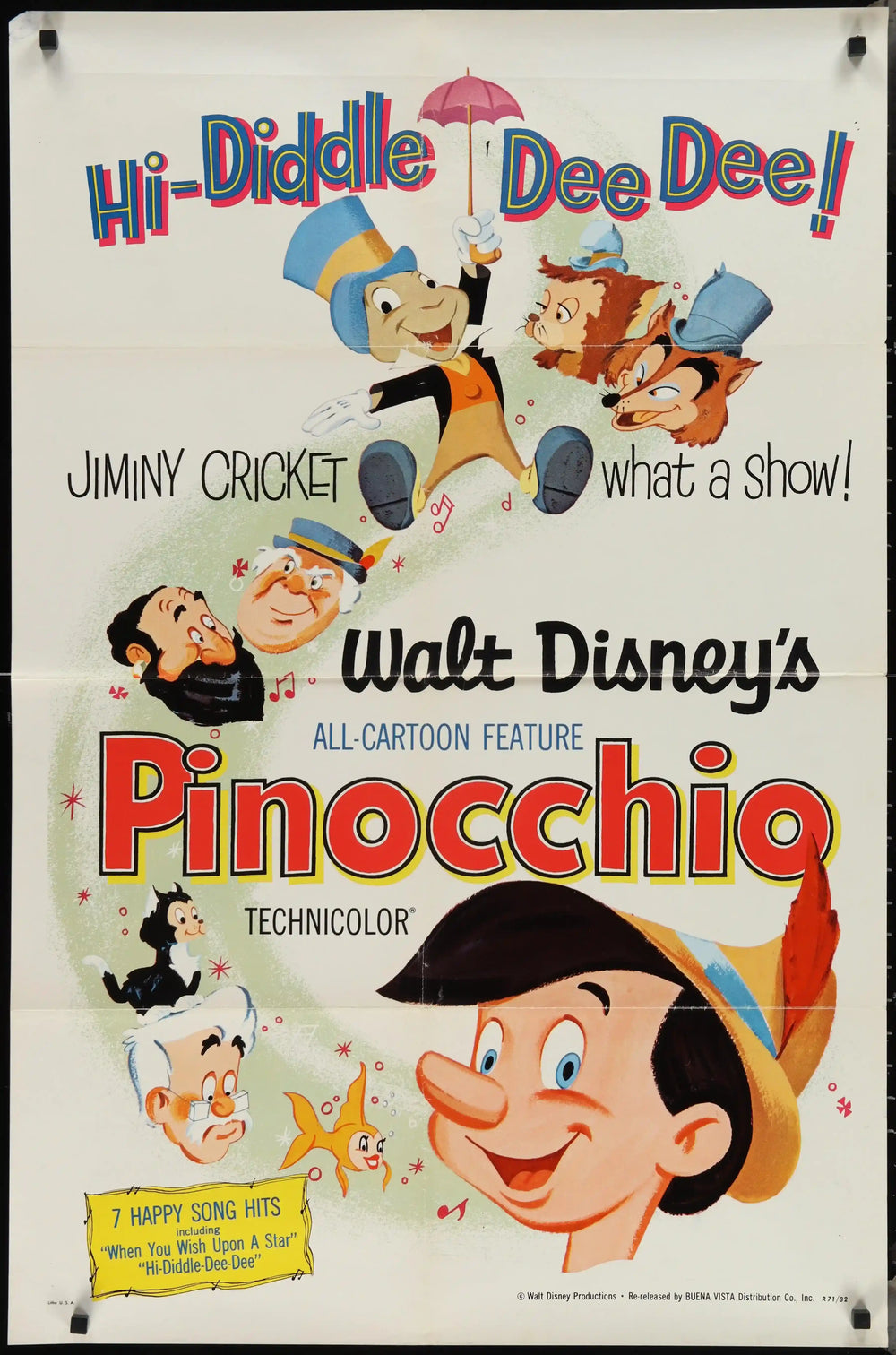 Pinocchio Original Vintage Movie Poster