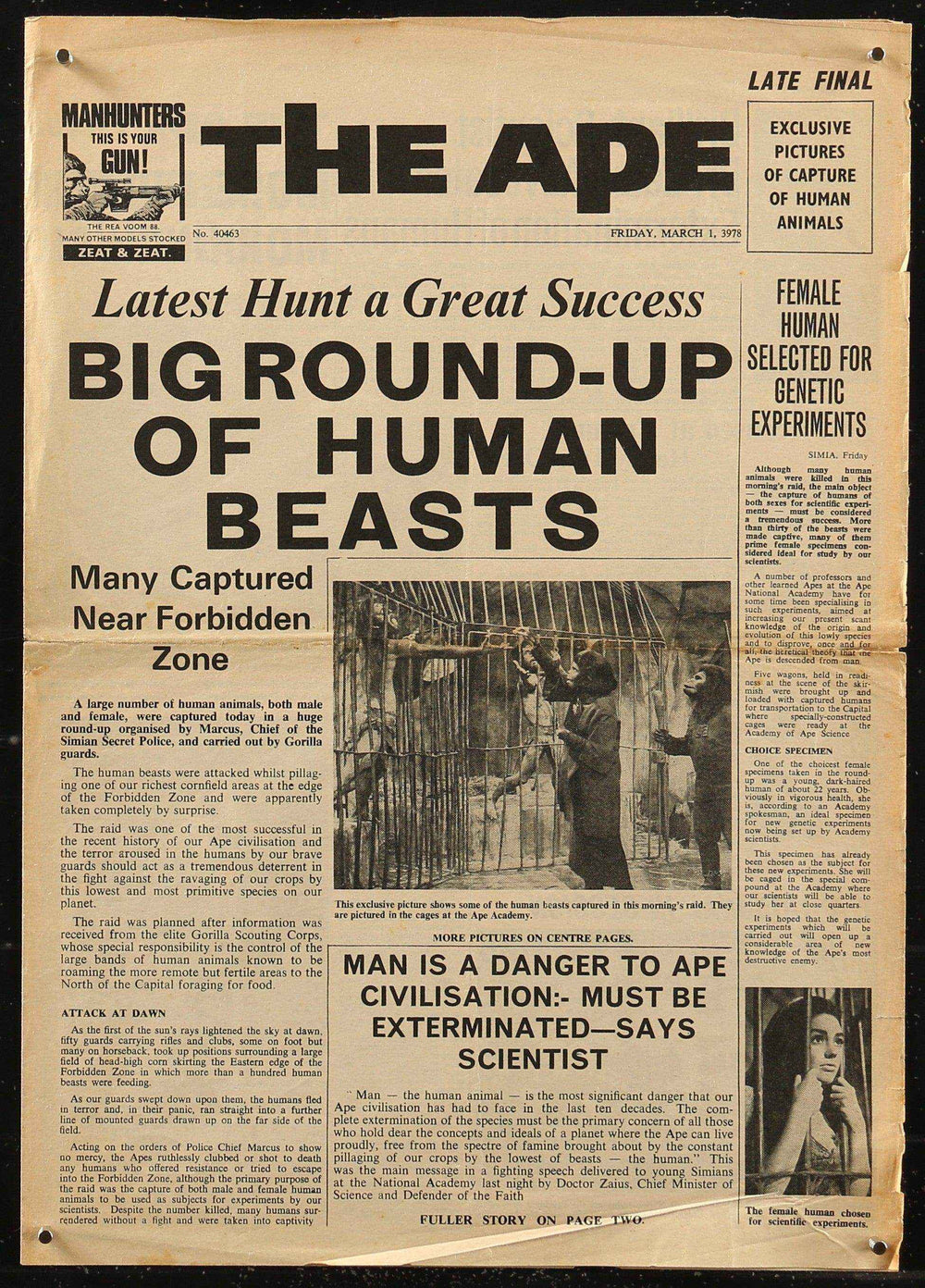 Planet of the Apes Original Vintage Movie Poster