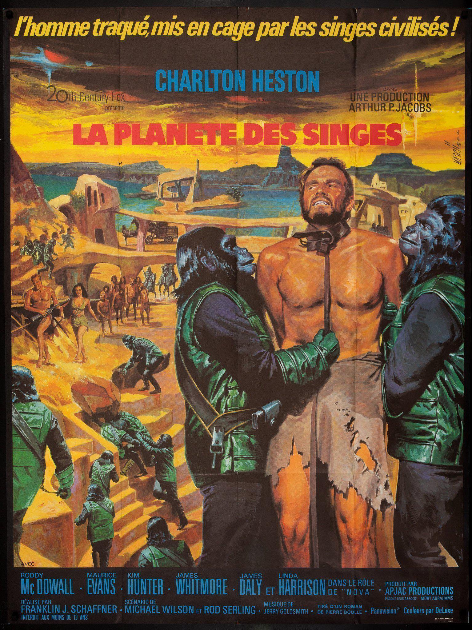 Planet of the Apes Movie Poster 1968 French 1 Panel (47x63)
