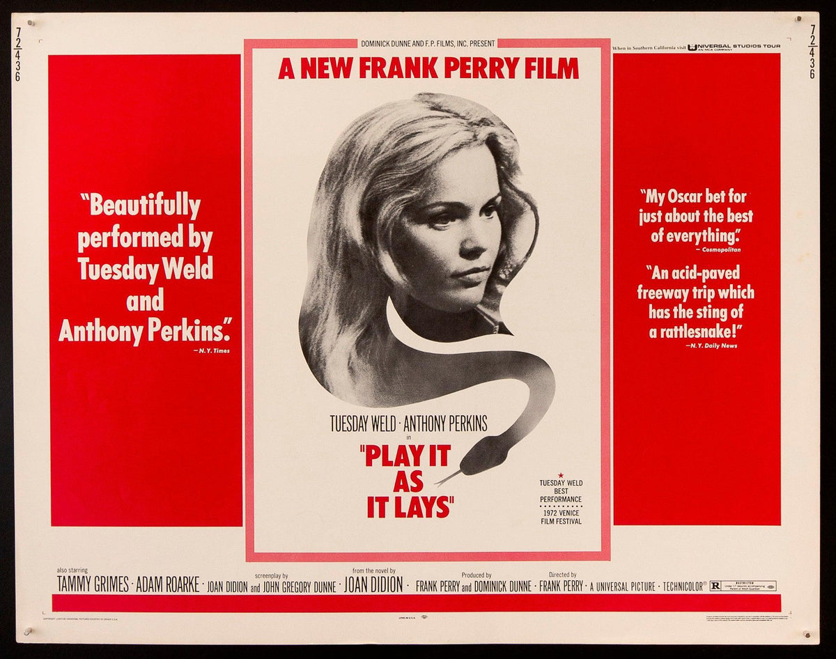 Play It As It Lays Half Sheet (22x28) Original Vintage Movie Poster