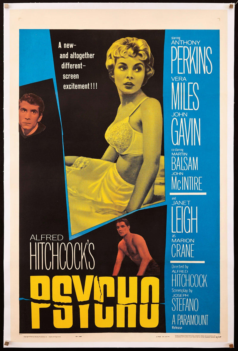 Psycho 1 Sheet (27x41) Original Vintage Movie Poster