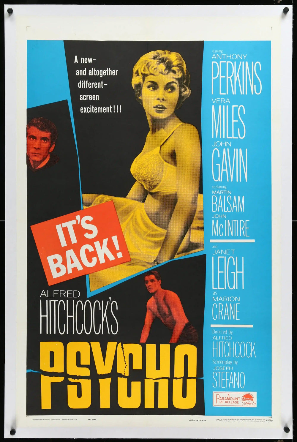 Psycho Original Vintage Movie Poster