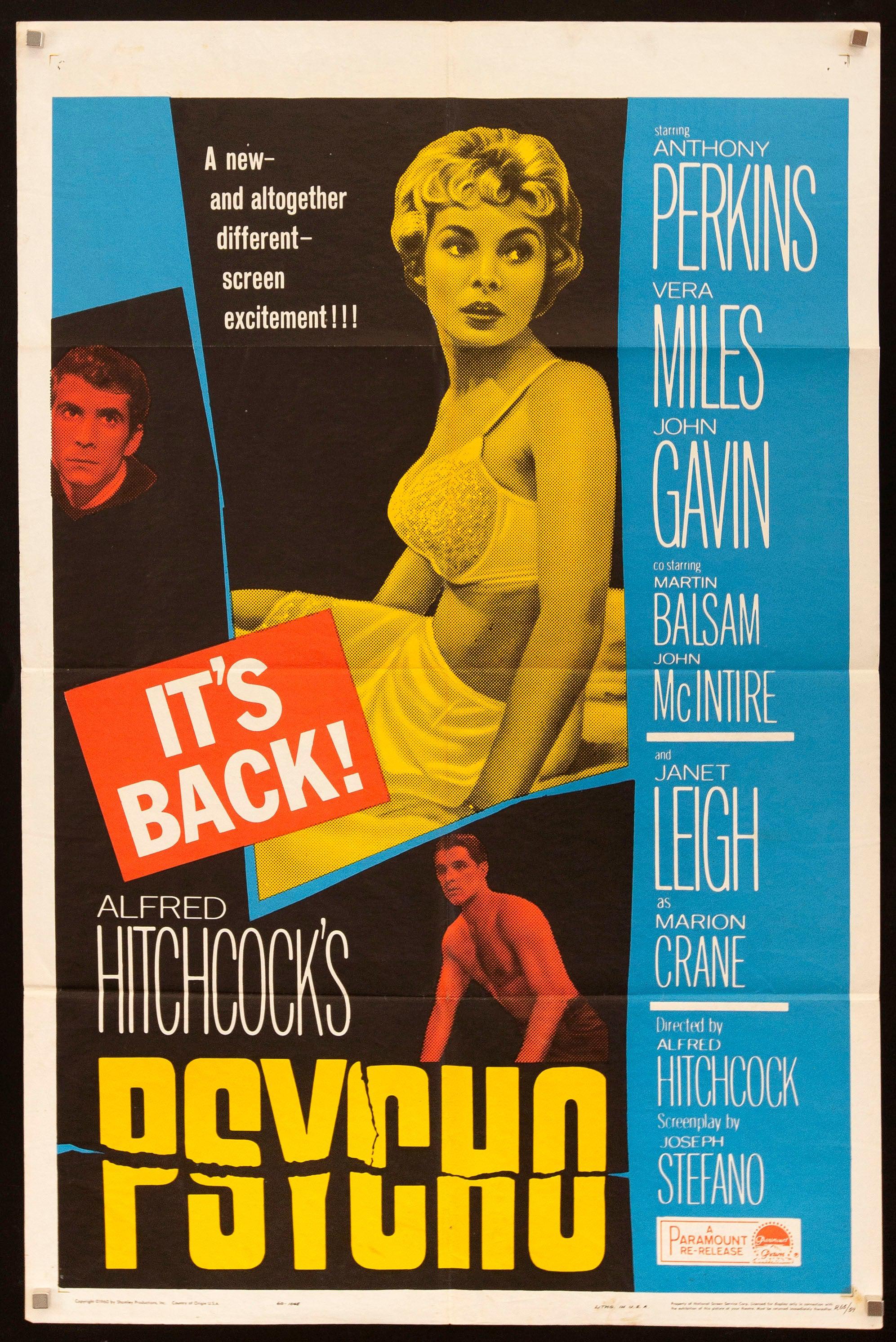 Psycho Original Vintage Movie Poster