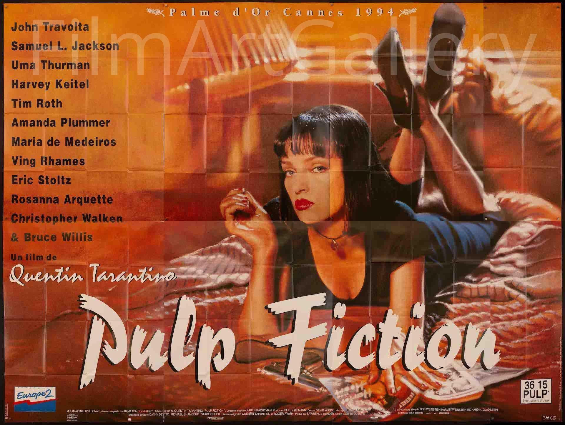Pulp Fiction Movie Poster 1994 French panel (155x177)