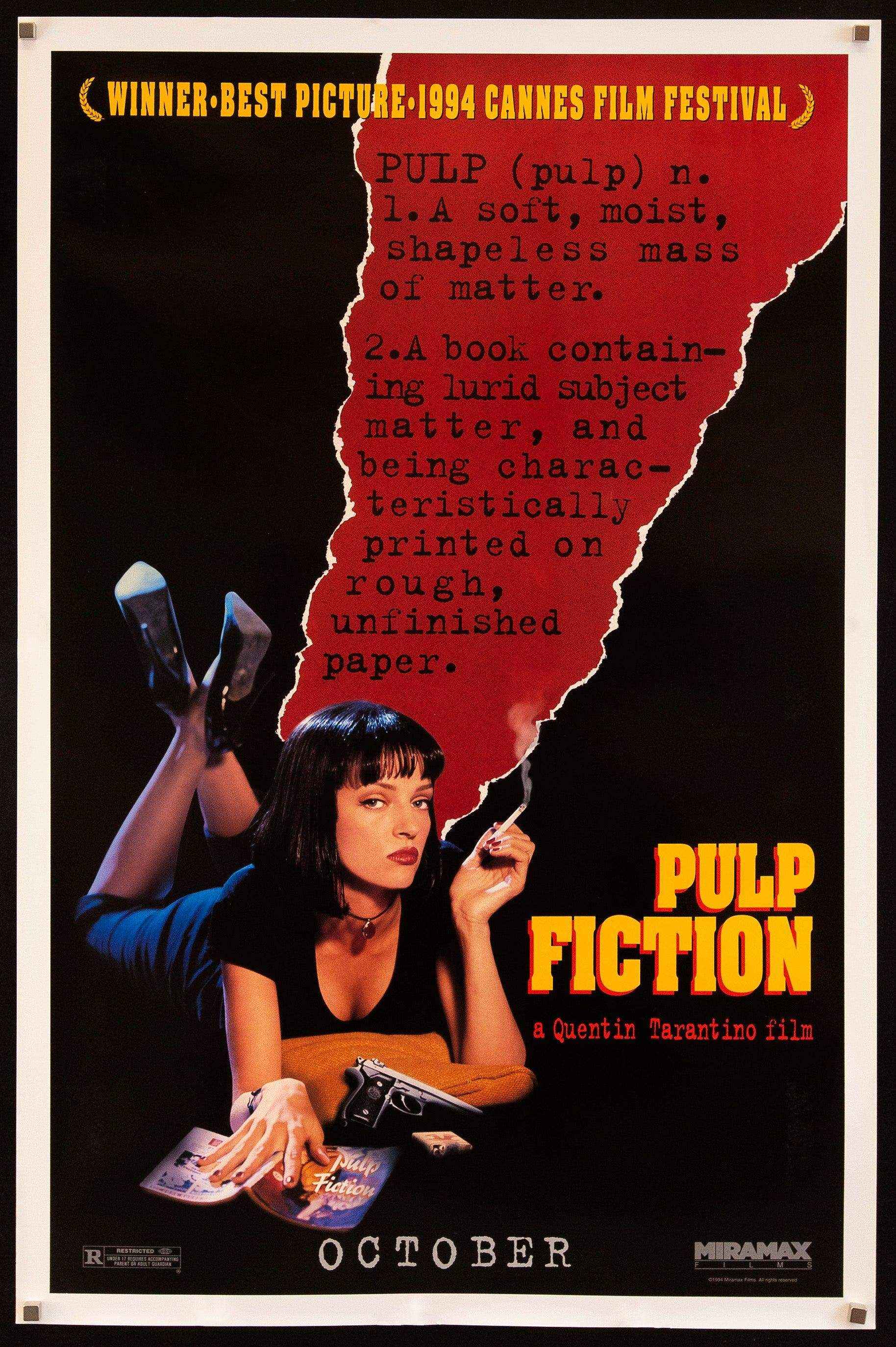 Pulp Fiction ポスター Pulp-Fiction-Vintage-Movie-