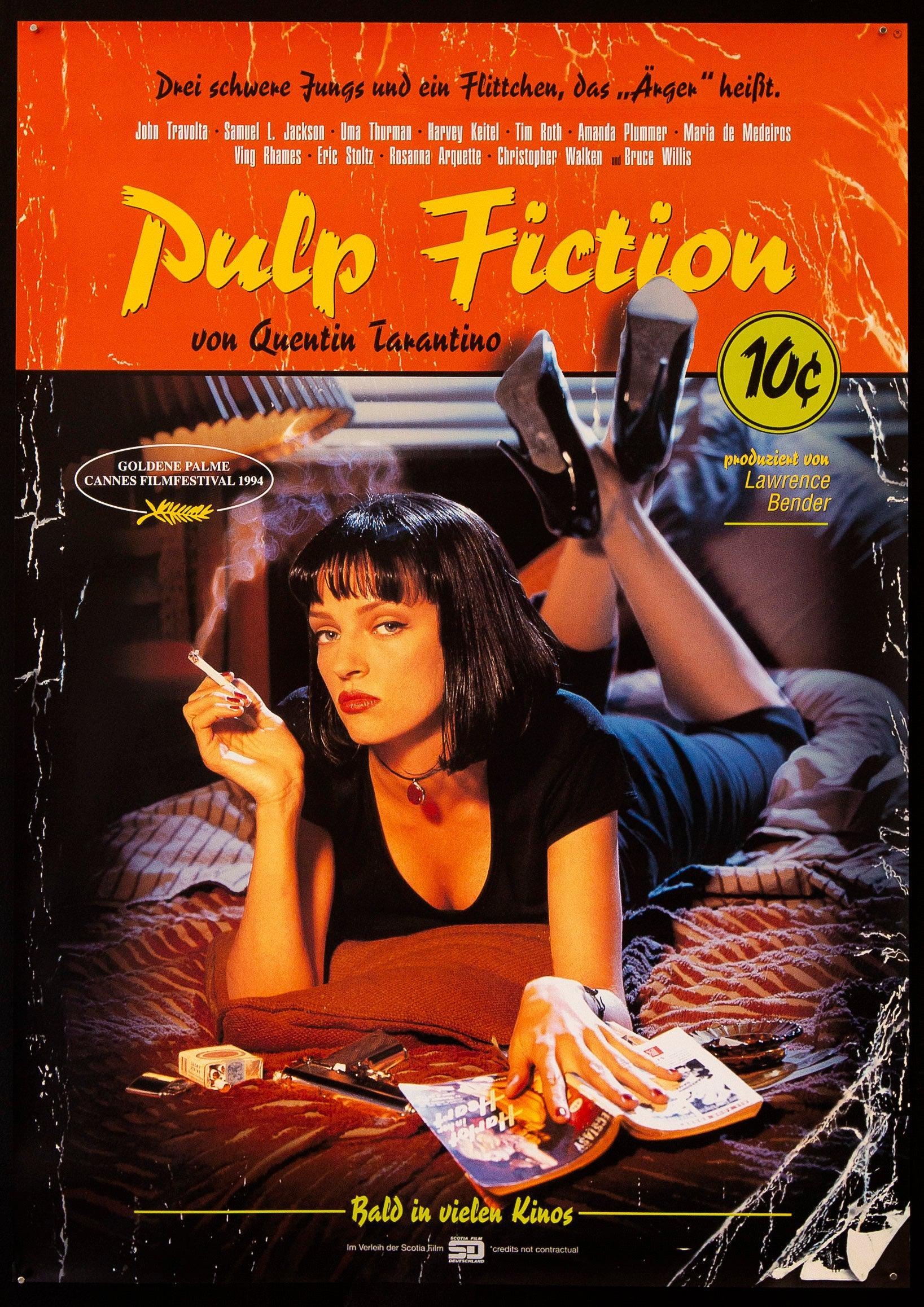 【当時物】90s PULP FICTION ORIGINAL POSTER Pulp Fiction (1994) Movie Poster Version B, Reproduction, SS