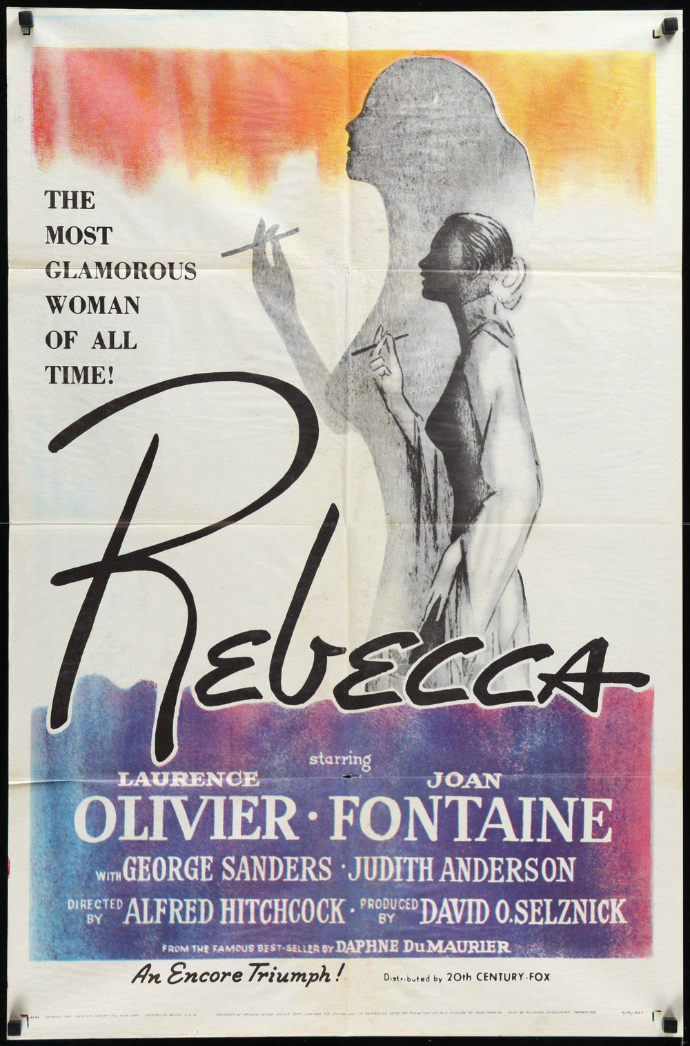 Rebecca Original Vintage Movie Poster