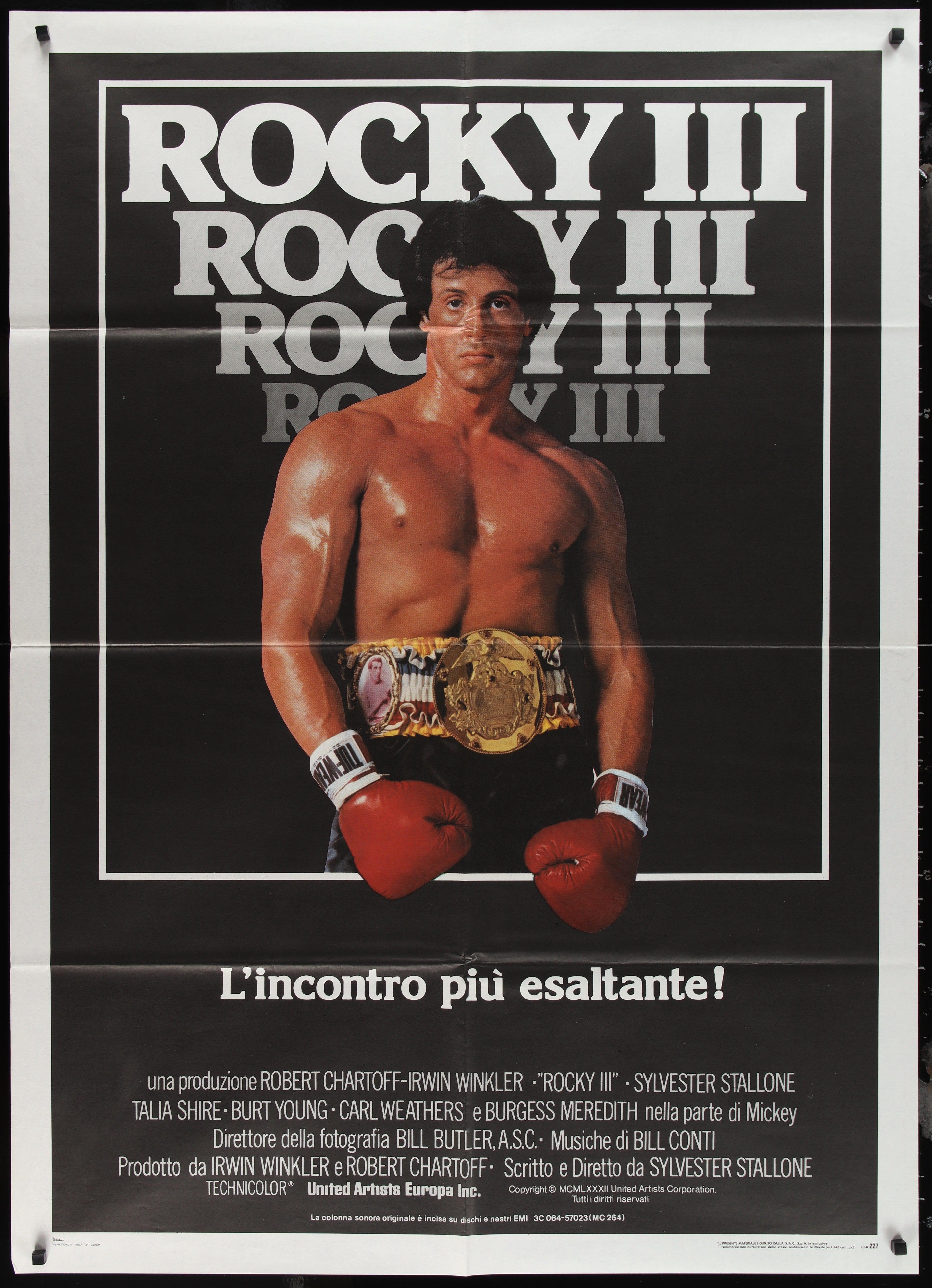 Rocky 3 Movie Poster 1982 Italian 2 Foglio (39x55)