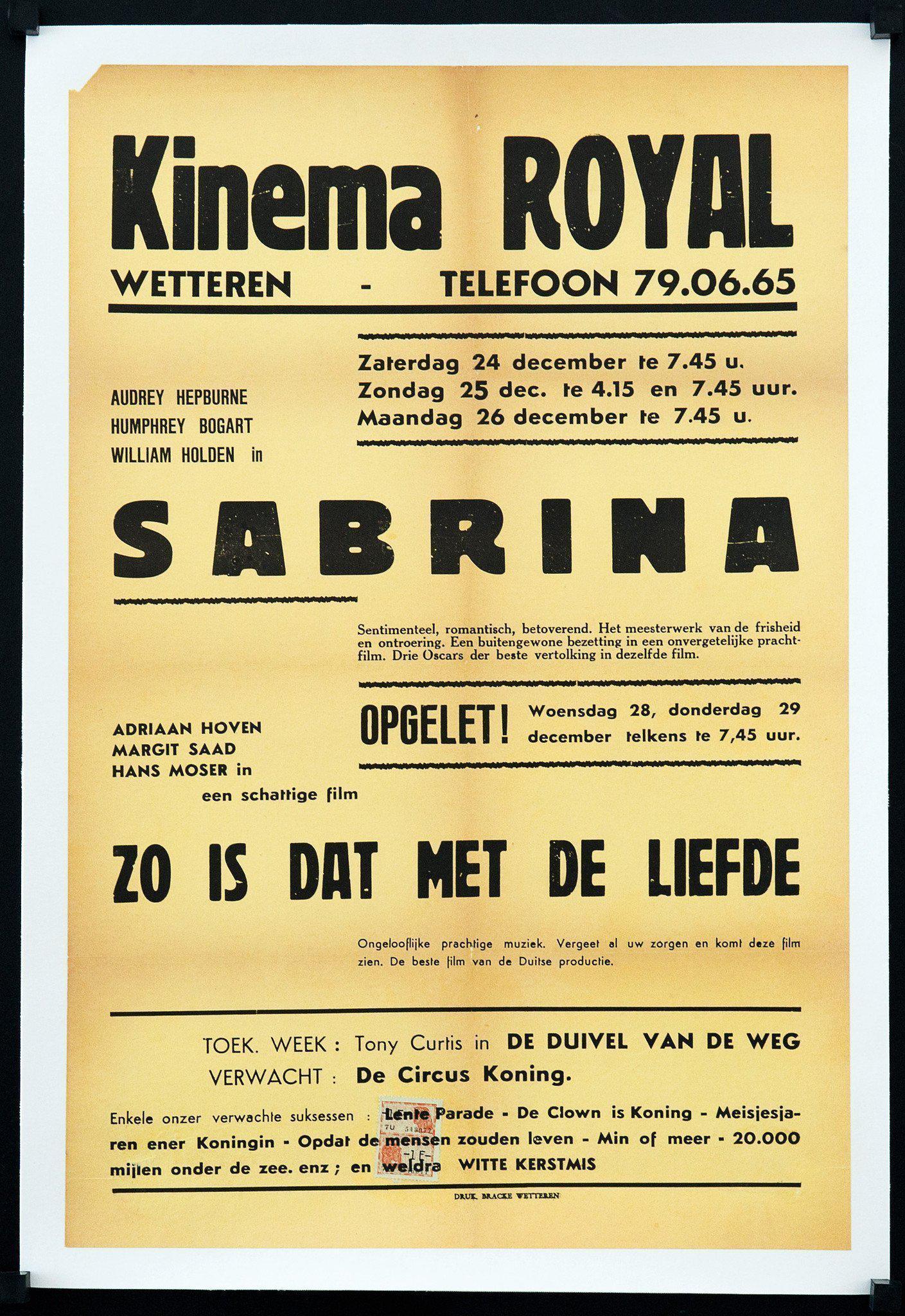 Sabrina Original Vintage Movie Poster
