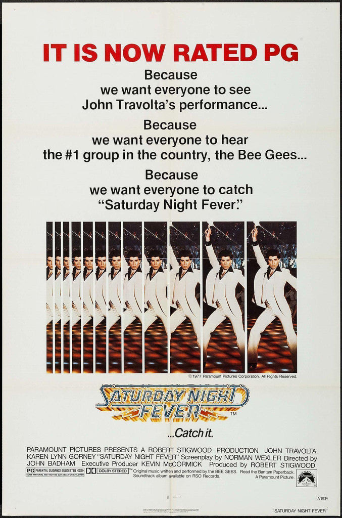 Saturday Night Fever Movie Poster 1979 RI 1 Sheet (27x41)