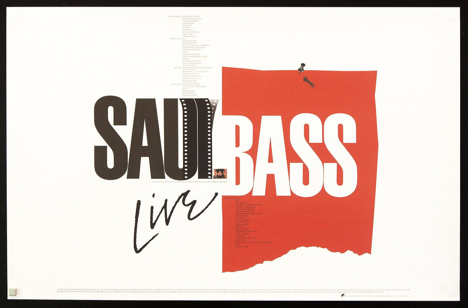 Saul Bass Live Original Vintage Movie Poster