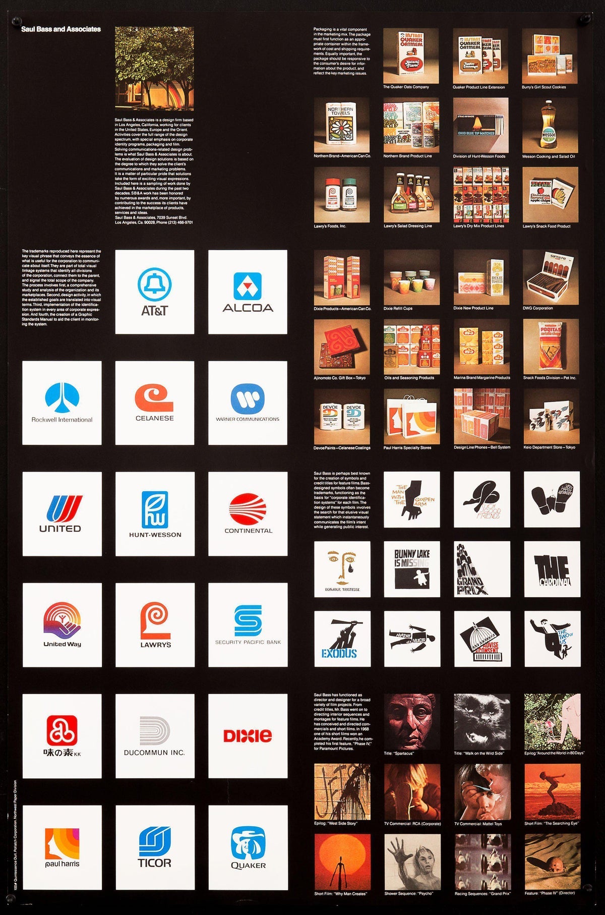 Saul Bass and Associates Office Brochure Poster Original Vintage Movie Poster