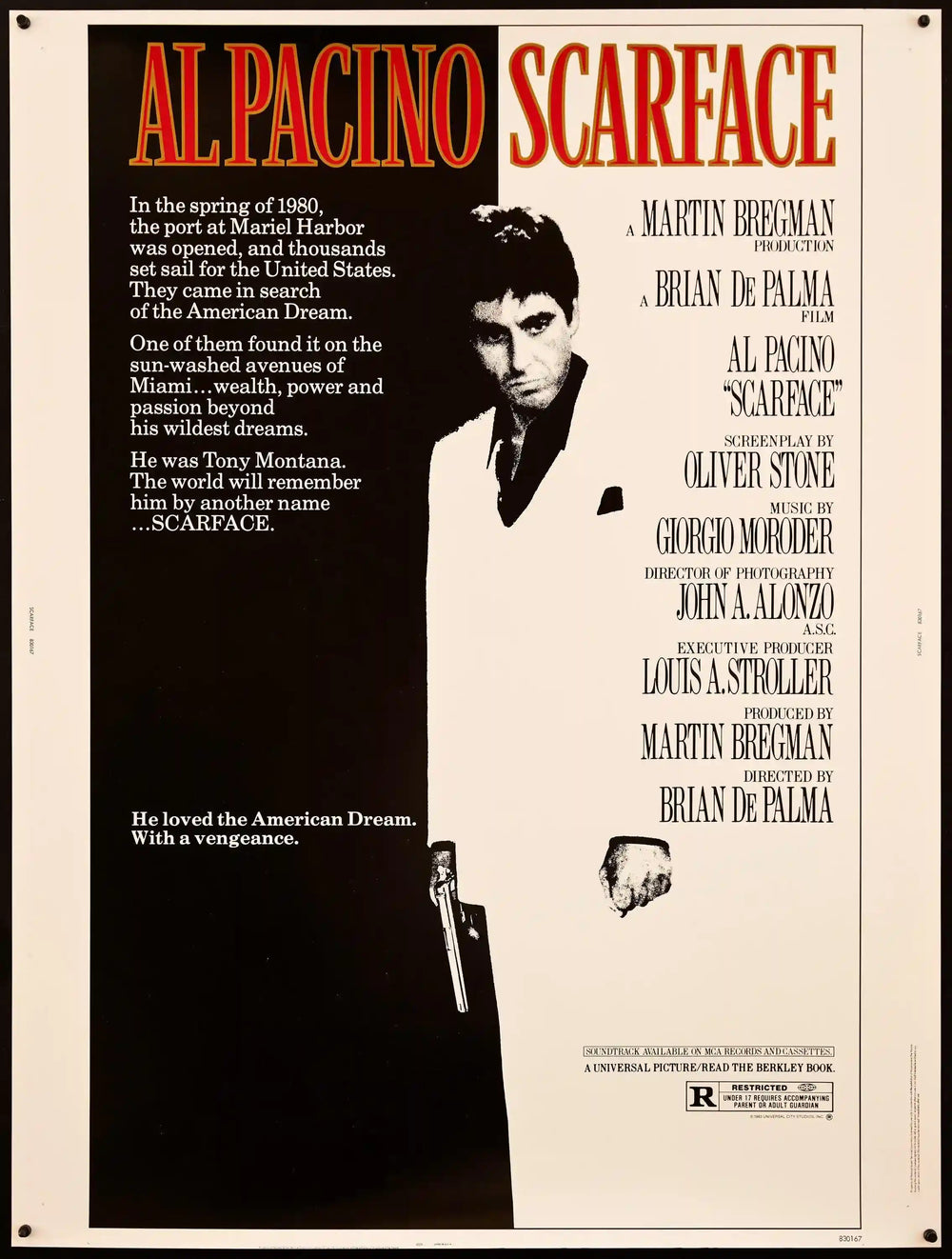 Scarface Original Vintage Movie Poster