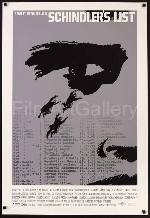 Schindler's List - Unused Alternate Design Original Vintage Movie Poster