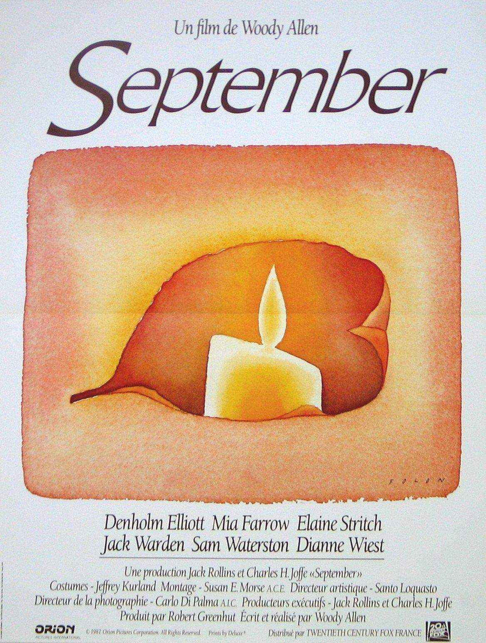 September Original Vintage Movie Poster