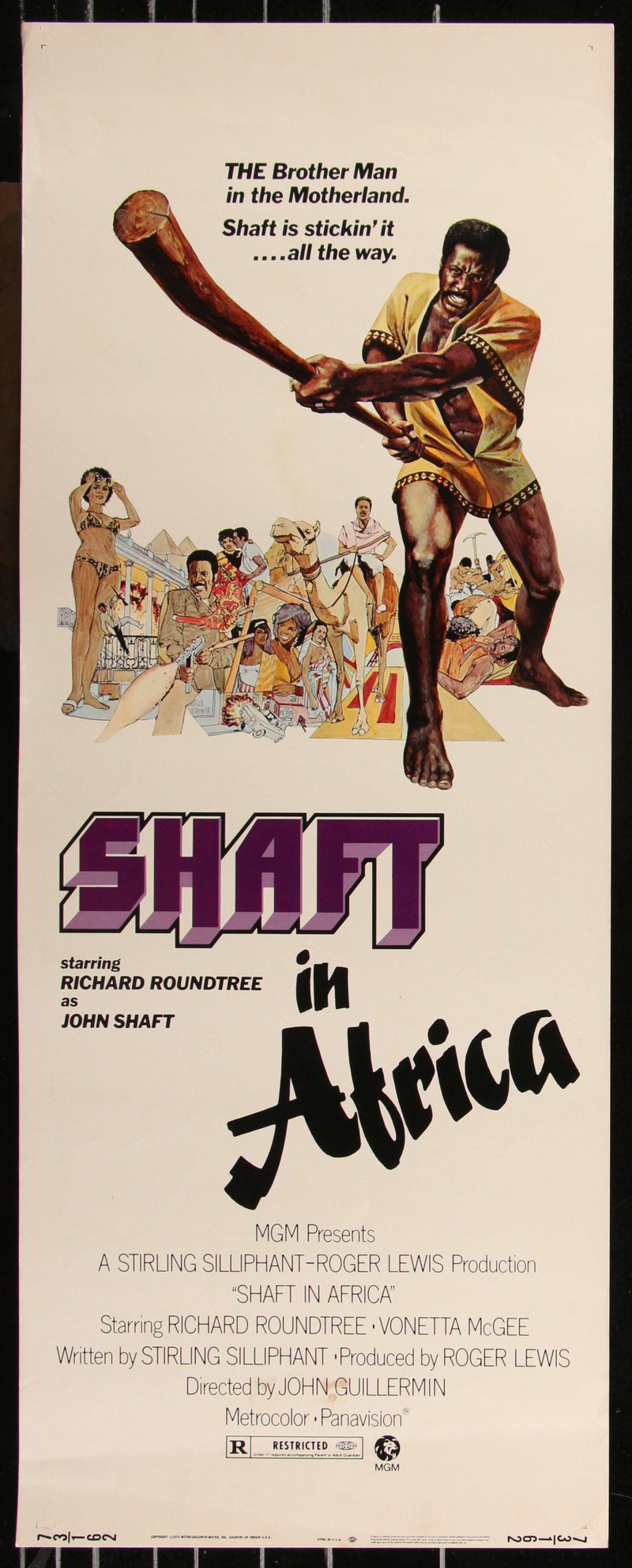 Shaft In Africa Insert (14x36) Original Vintage Movie Poster