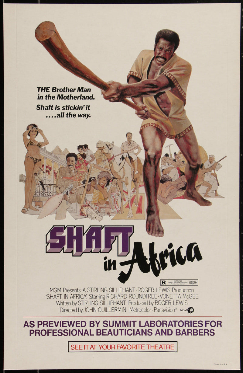 Shaft In Africa Window Card (14x22) Original Vintage Movie Poster