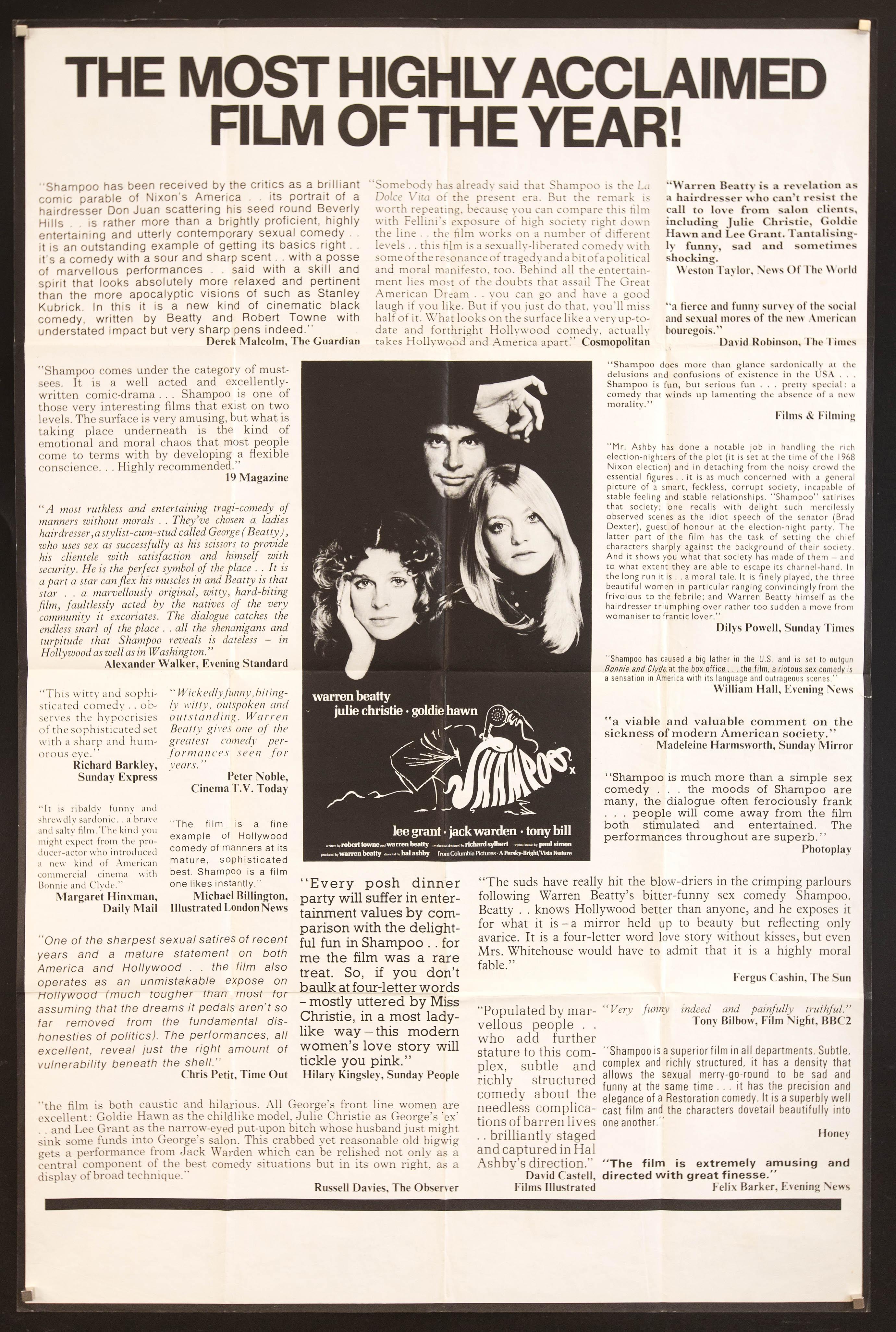 Shampoo Movie Poster 1975 40x60 - Main Image